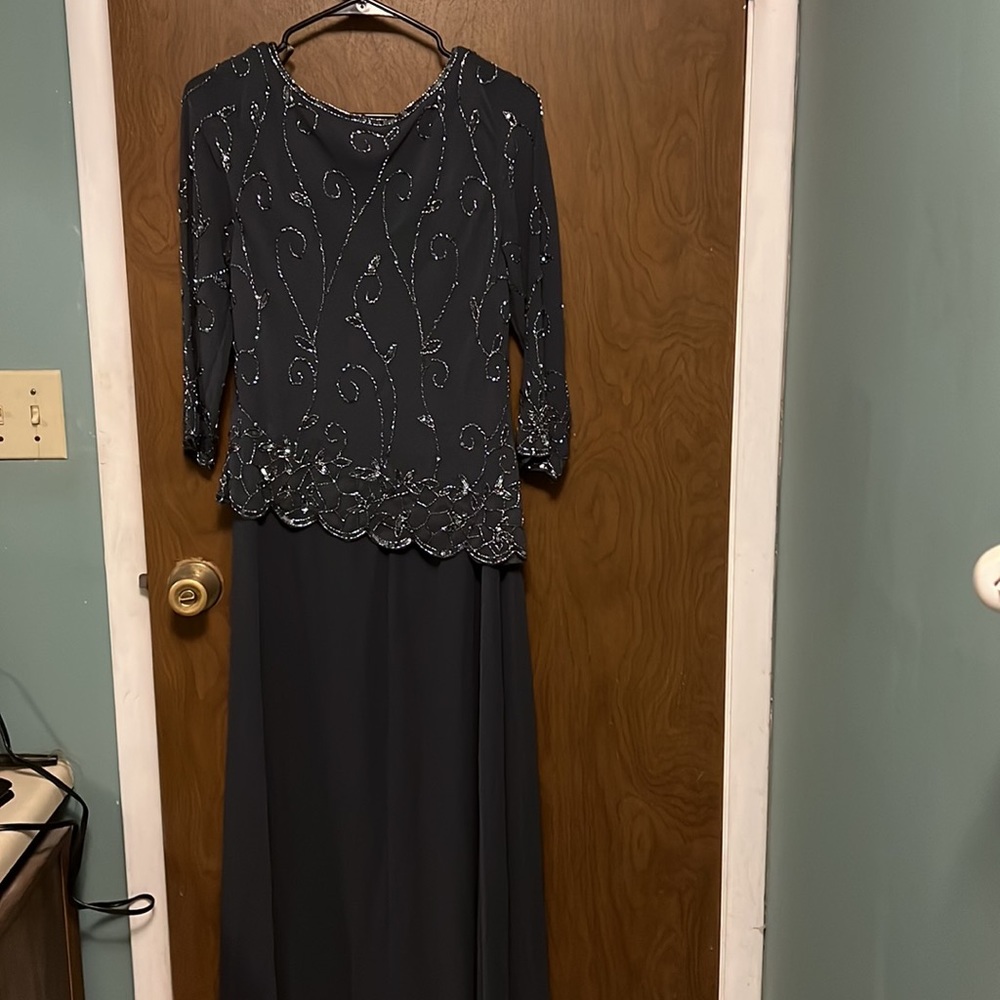 NWT JKara gray 3/4 length sleeve formal dress size 4 - Picture 4 of 4